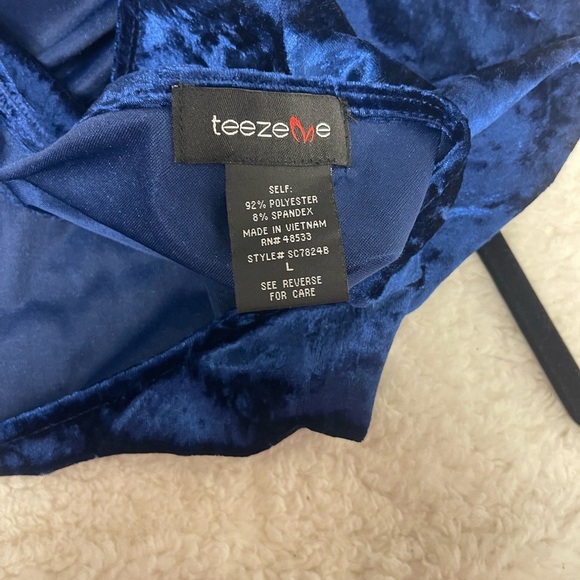 Teeze Me Blue Velour BodyCon Dress - Picture 5 of 5